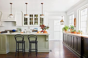 White, Black, and Gray Kitchen in Chapel Hill House