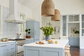 Julia Engel of Gal Meets Glam Charleston, SC Home Blue and White Kitchen