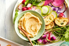 Southern Living Radishes with Miso-Sesame Butter on a platter to serve 