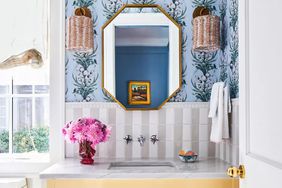 Guest Bathroom with fresh flowers