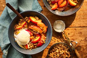 Southern Living Apples Foster with Easy Granola in a bowl to serve with ice cream 