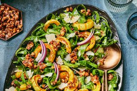 Southern Living Fall Salad with Candied Black Walnuts on a platter to serve 