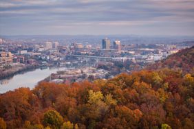 Knoxville skyline in the fall