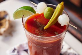 Southern Living City Grocery Bloody Marys in a glass to serve 