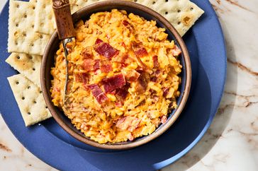 Southern Living Bacon Pimiento Cheese in a bowl to serve with crackers 