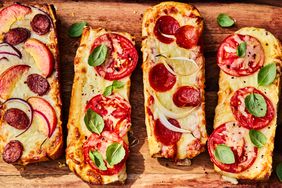 Southern Living Garlic Bread Pizzas baked and ready to serve 