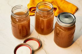 Southern Living Homemade Chicken Stock in jars ready to use 