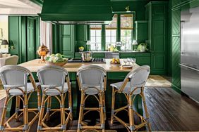 The 2016 idea house's kitchen features deep green walls