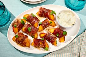 Southern Living Alabama Peach Bombs on a platter to serve 