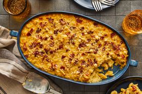 Southern LIving Baked Mac and Cheese with Bacon ready to serve 