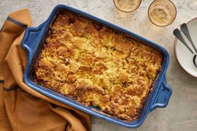 Southern Living Caramel Apple Dump Cake in the pan after baking ready to serve