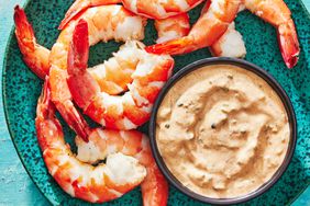 Southern Living Classic Remoulade on a plate to serve with cooked shrimp