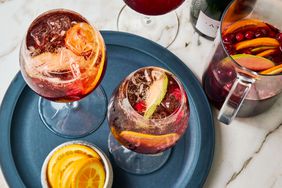 Southern Living Cranberry Sangria Punch in glasses to serve 