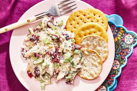 Cranberry Chicken Salad on a light pink plate - Southern Living