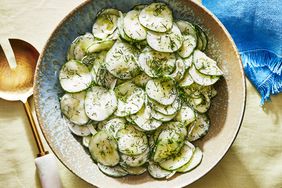 Southern Living Creamy Cucumber Salad in a bowl to serve 