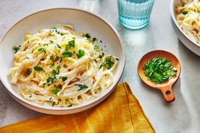 Southern Living Fettuccine Alfredo in a bowl ready to serve