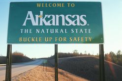 Welcome to Arkansas 'The Natural State' roadtrip sign