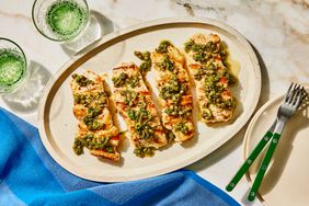 Southern Living Grilled Grouper on a platter ready to serve