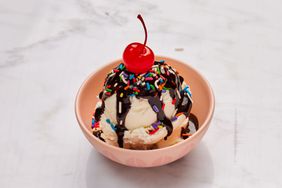 Southern Living Hot Fudge Sundae ready to serve 