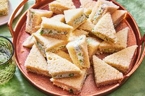 Southern Living Kentucky Benedictine Sandwiches on a tray to serve