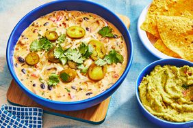 Southern Living Loaded Queso in a bowl ready to serve 