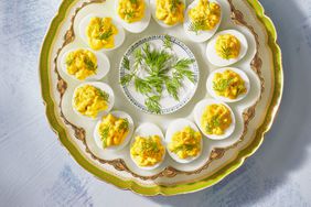 Southern Living Dill Deviled Eggs on a platter to serve 