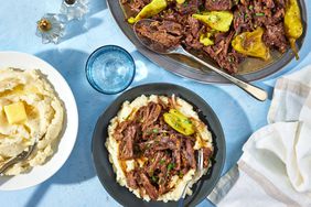 Southern Living Mississippi Pot Roast ready to serve over mashed potatoes 