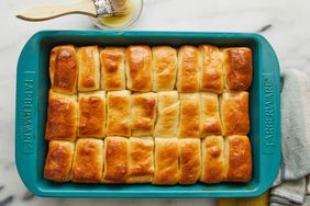 Golden brown parker house rolls 