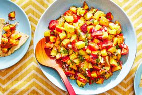 Southern Living Peach Salsa in a bowl to serve 