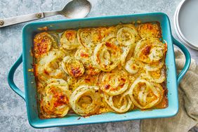 Southern Living Tennessee Onions in the dish ready to serve