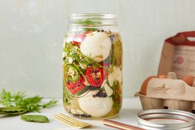 Southern Living Pickled Eggs in the jar after pickling