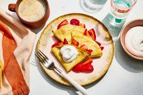 Southern Living Strawberry Crepes on a plate to serve