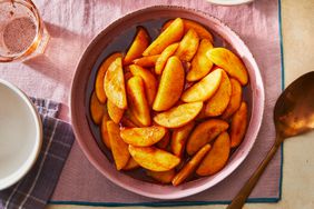 Southern Living Baked Cinnamon Apples in a pink bowl